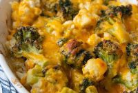 Savory Cheddar Broccoli Cauliflower Gratin