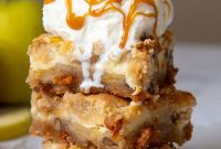 Caramel Apple Blondie Cheesecake Squares