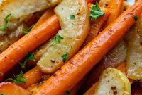 Sweet and Savory Maple Dijon Roasted Carrots and Apples