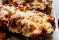Gluten Free Sausage Stuffed Eggplant