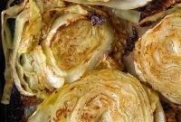 Golden Crispy Oven Roasted Cabbage Steaks