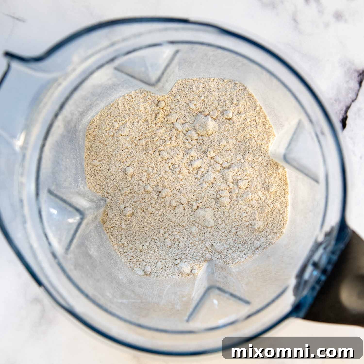 oat flour grinded up in a blender.