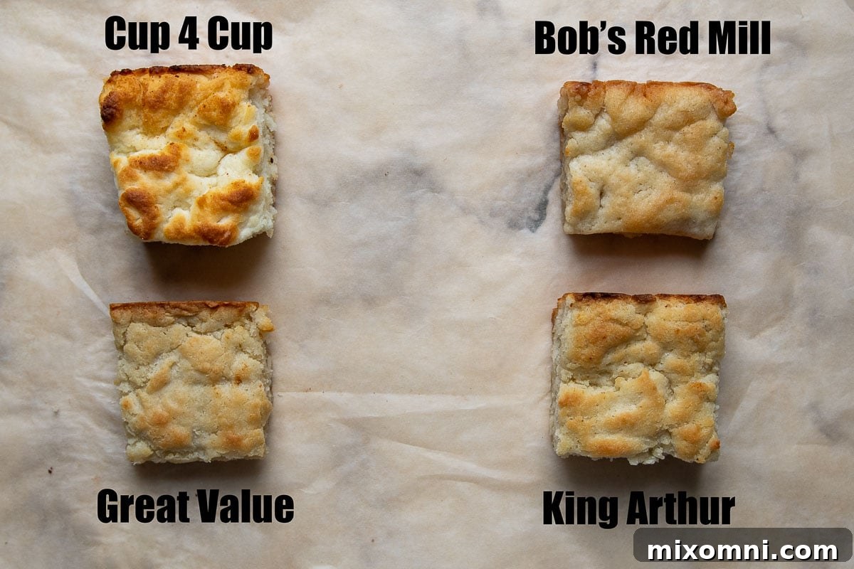 image of biscuits baked with different flour