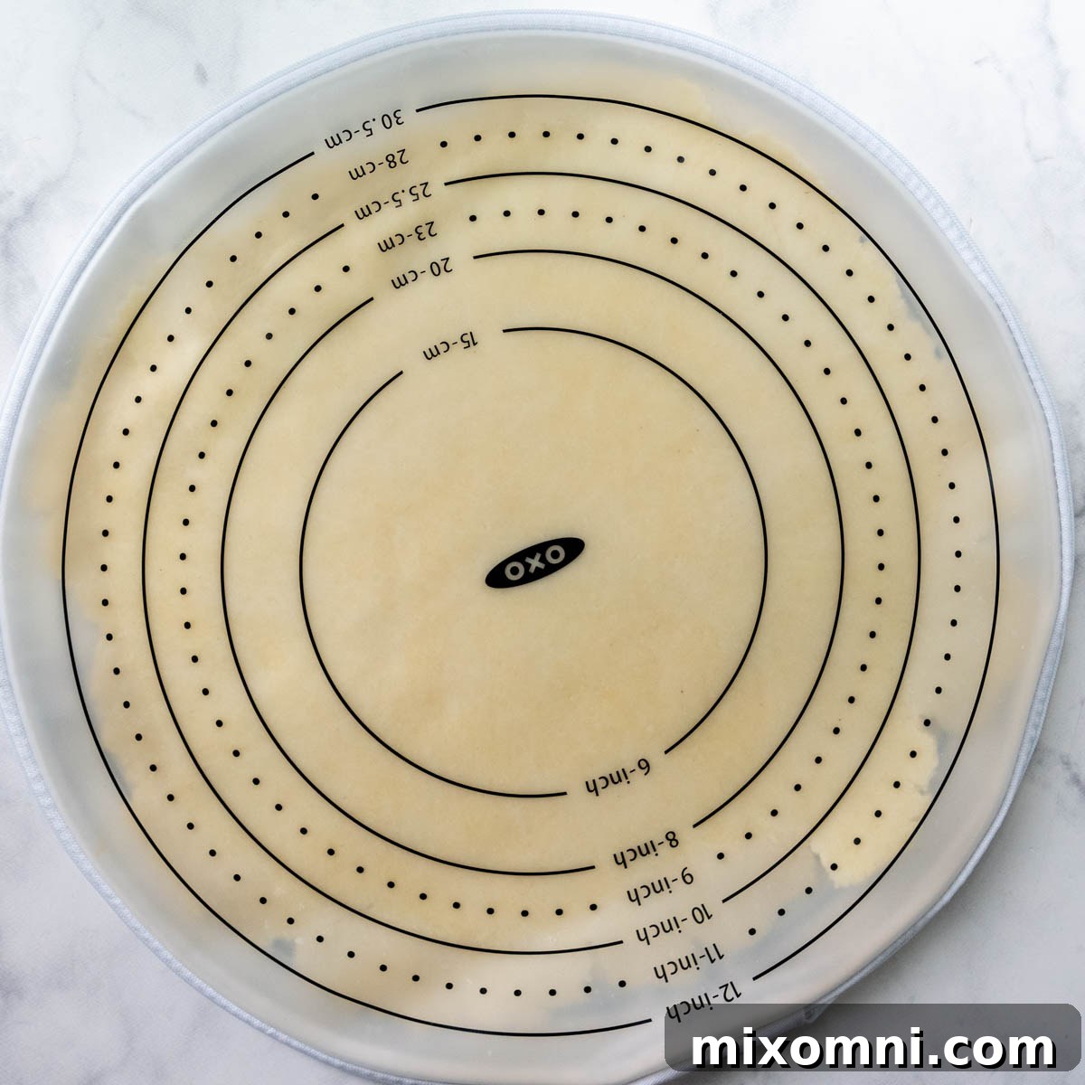 the dough rolled out in a pastry bag.