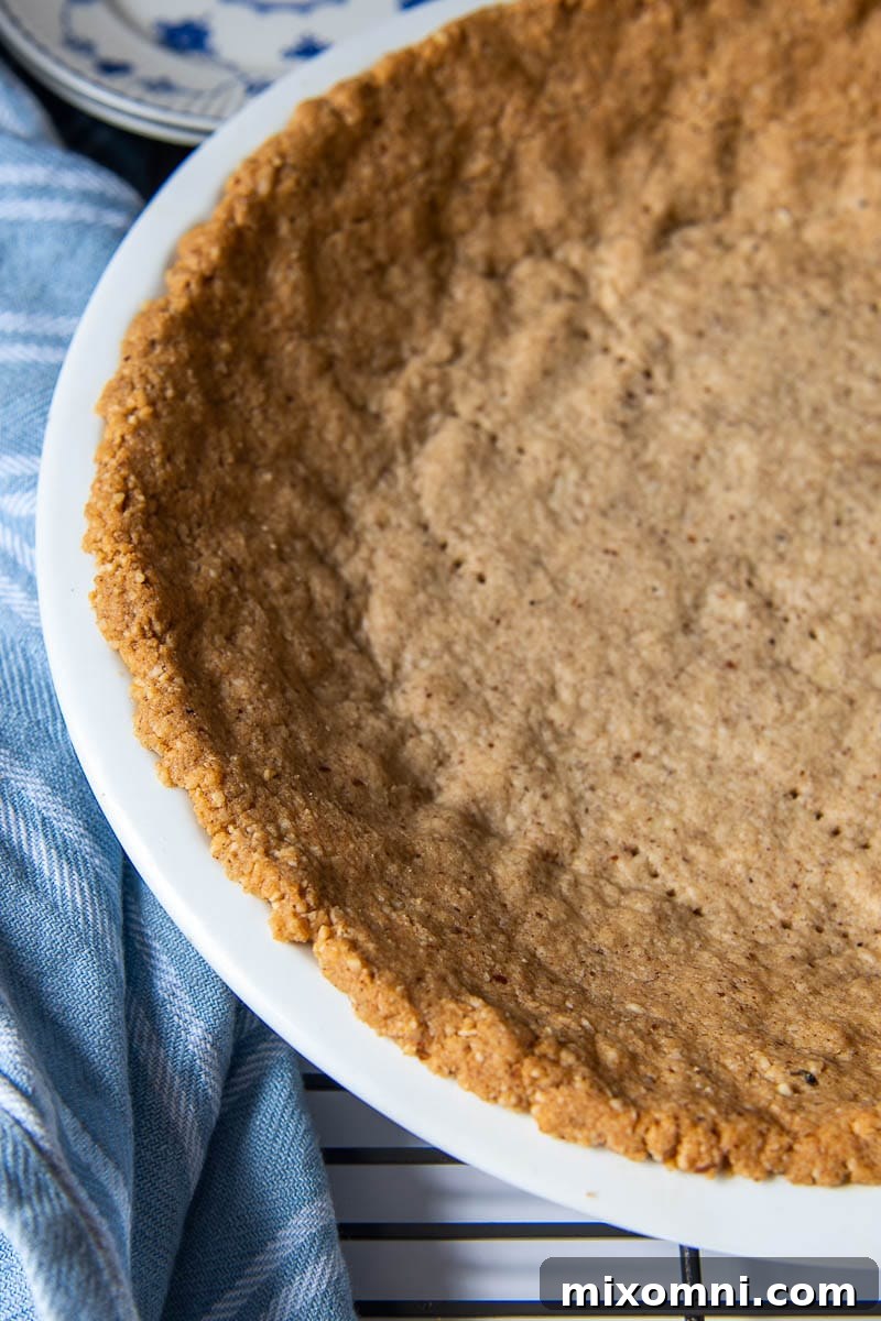 close up of pecan nut crust edge