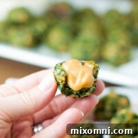 Delicious Gluten-Free Spinach Balls served with a Hot Sweet Mustard Dipping Sauce, a perfect appetizer.