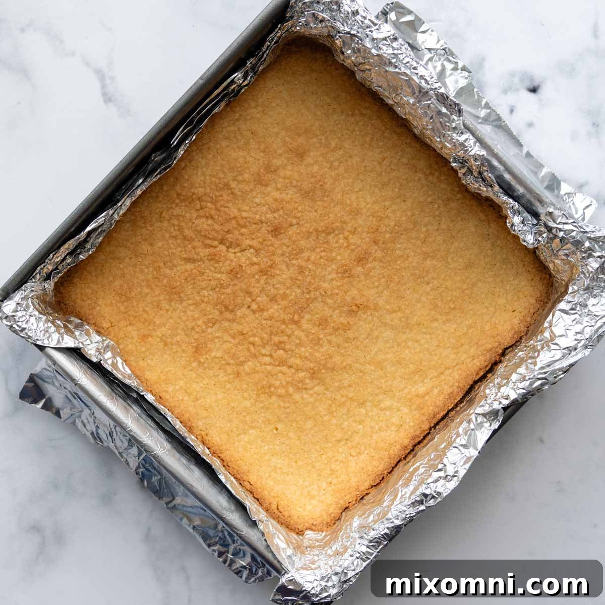 The baked crust in the pan.