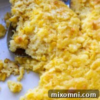 close up of gluten-free cornbread casserole