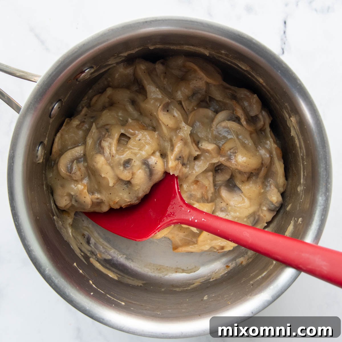 thickened mushroom sauce.