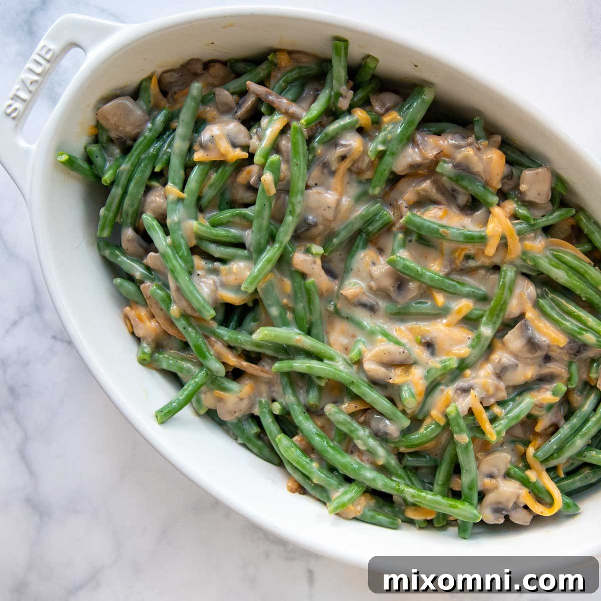 Gluten-Free Green Bean Casserole baked golden brown