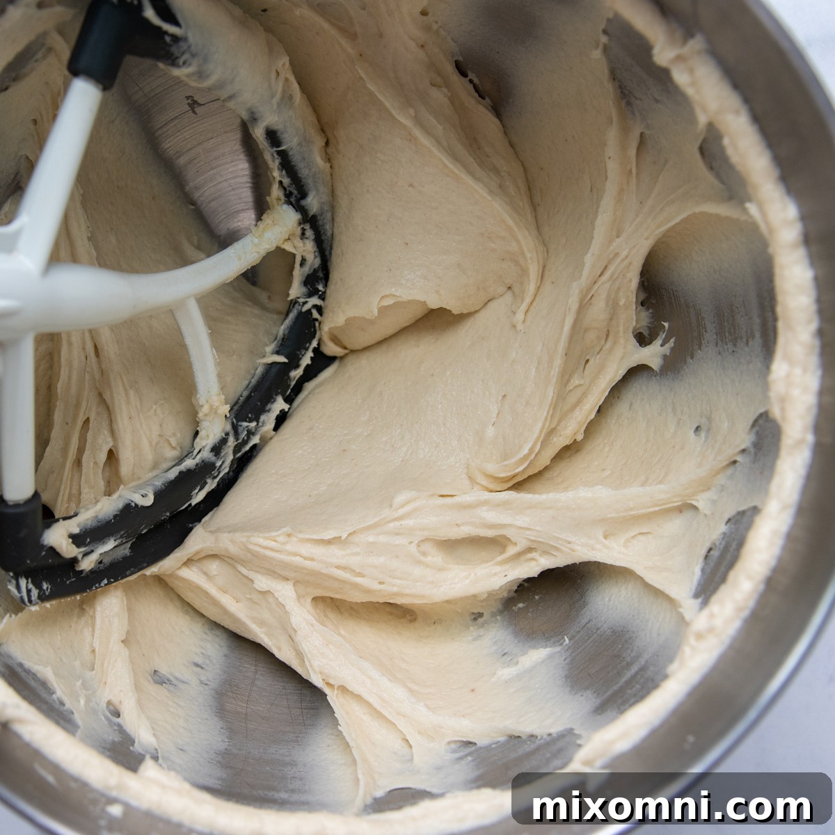 The breadstick batter after mixing, showing a thick, brownie-like consistency.