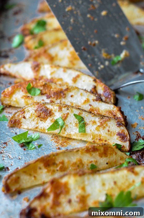 crispy roasted ranch potatoes on a baking sheet