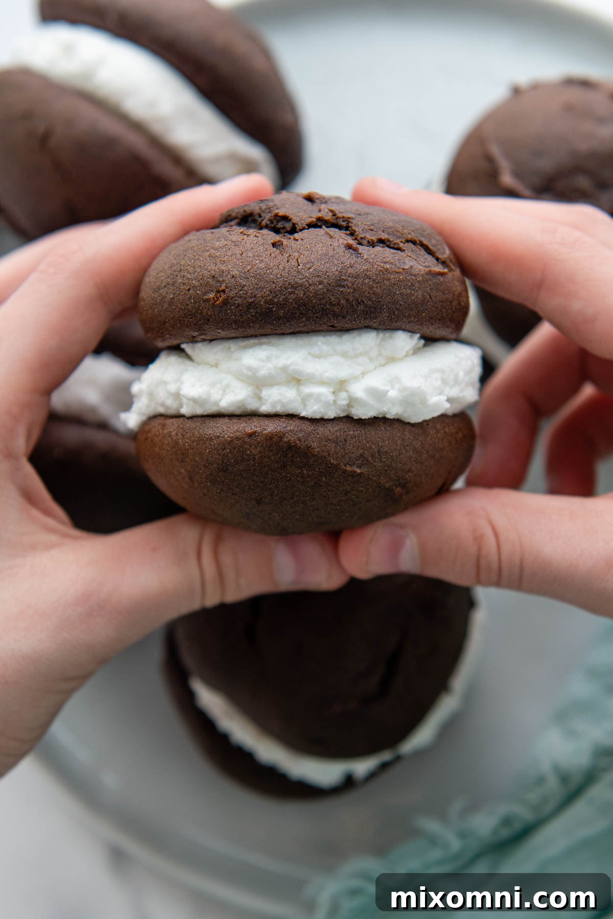 hands holding up a whoopie pie 