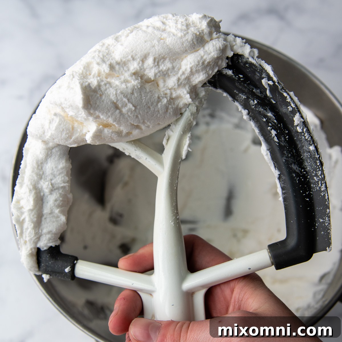 the beater held up with whoopie pie filling.