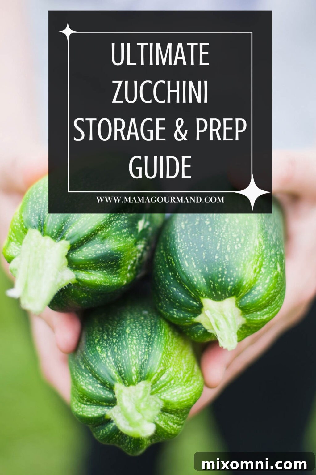 Hands holding out fresh green zucchini, ready for preparation.