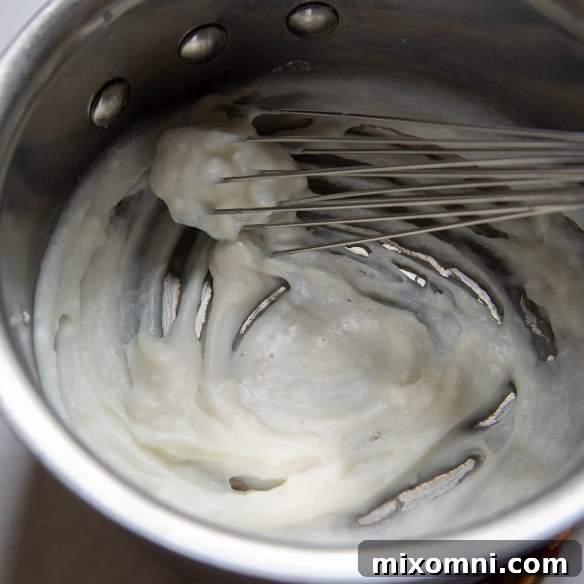 the roux in a saucepan.