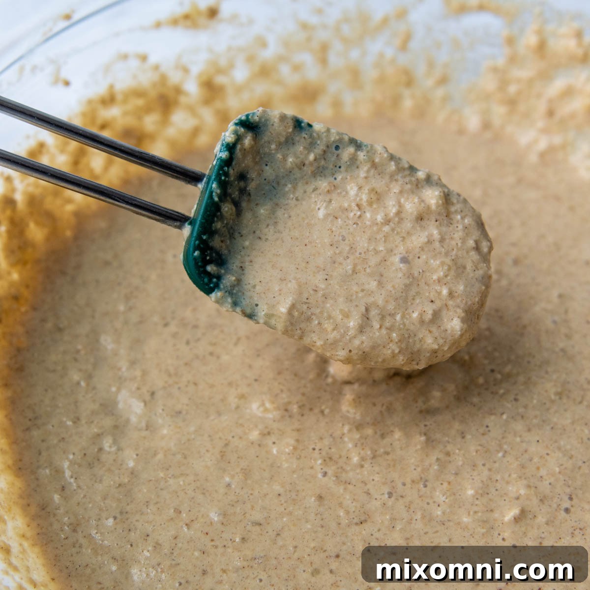 oat flour batter after resting.
