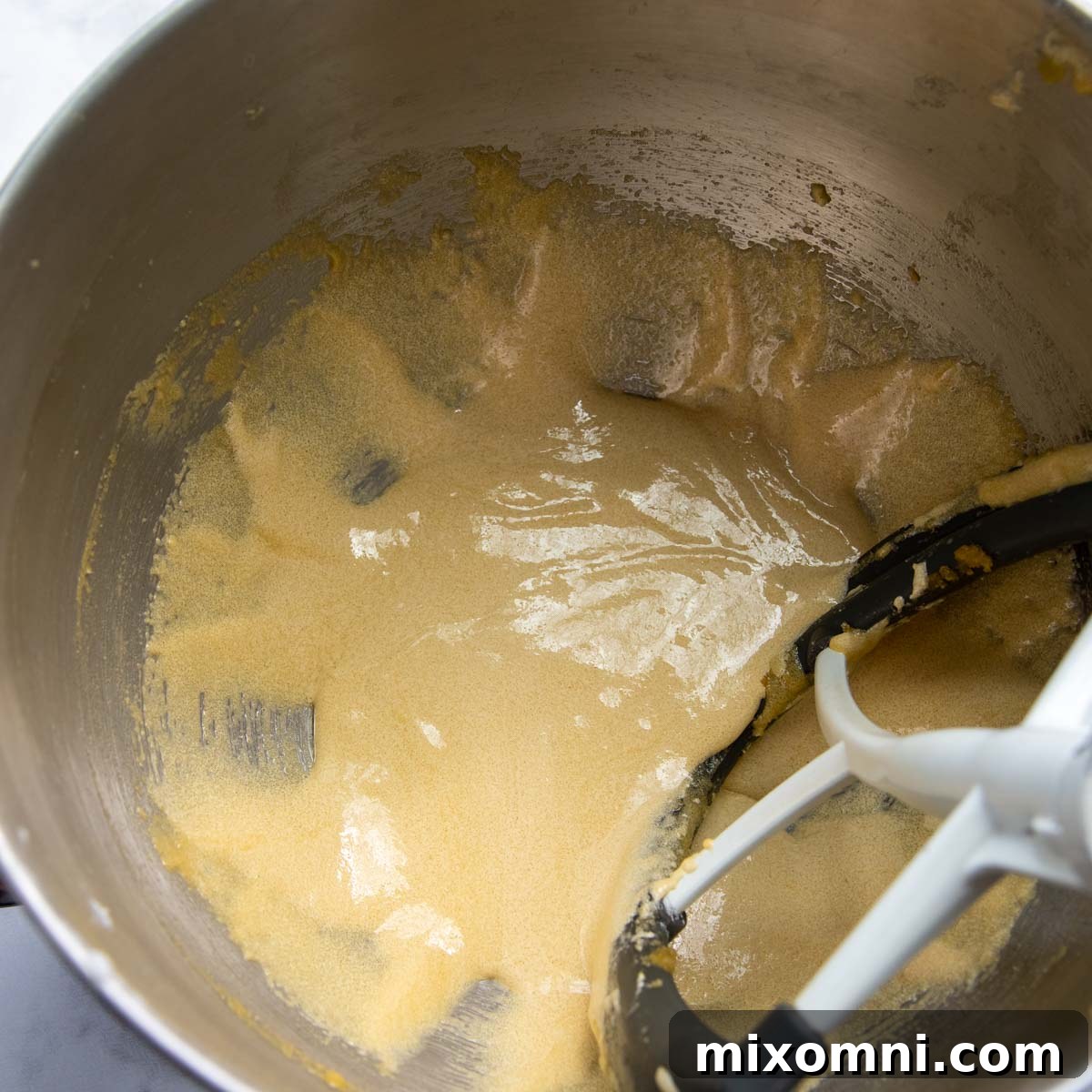 egg yolks and sugars beaten together.