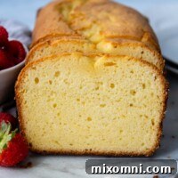 cut slices of pound cake facing straight on.