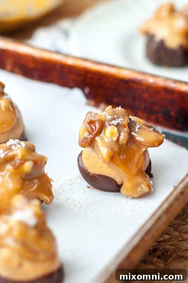 A close up of the candy on a baking sheet, ready for serving or gifting.