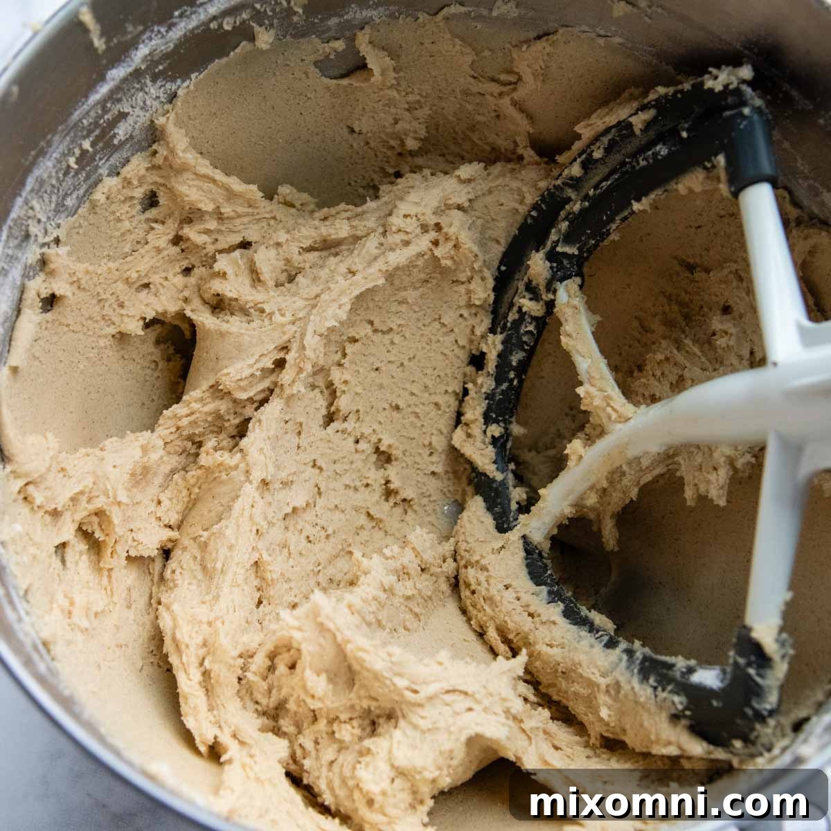 Finished cookie dough after all ingredients have been mixed in, ready for chilling.