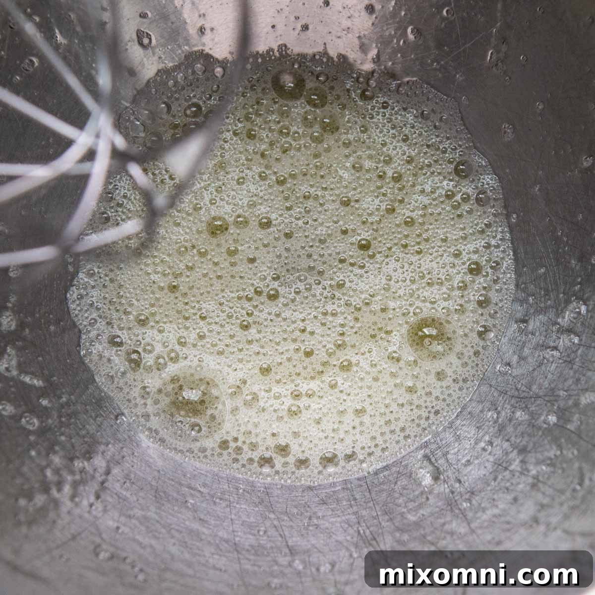 egg whites beaten until frothy