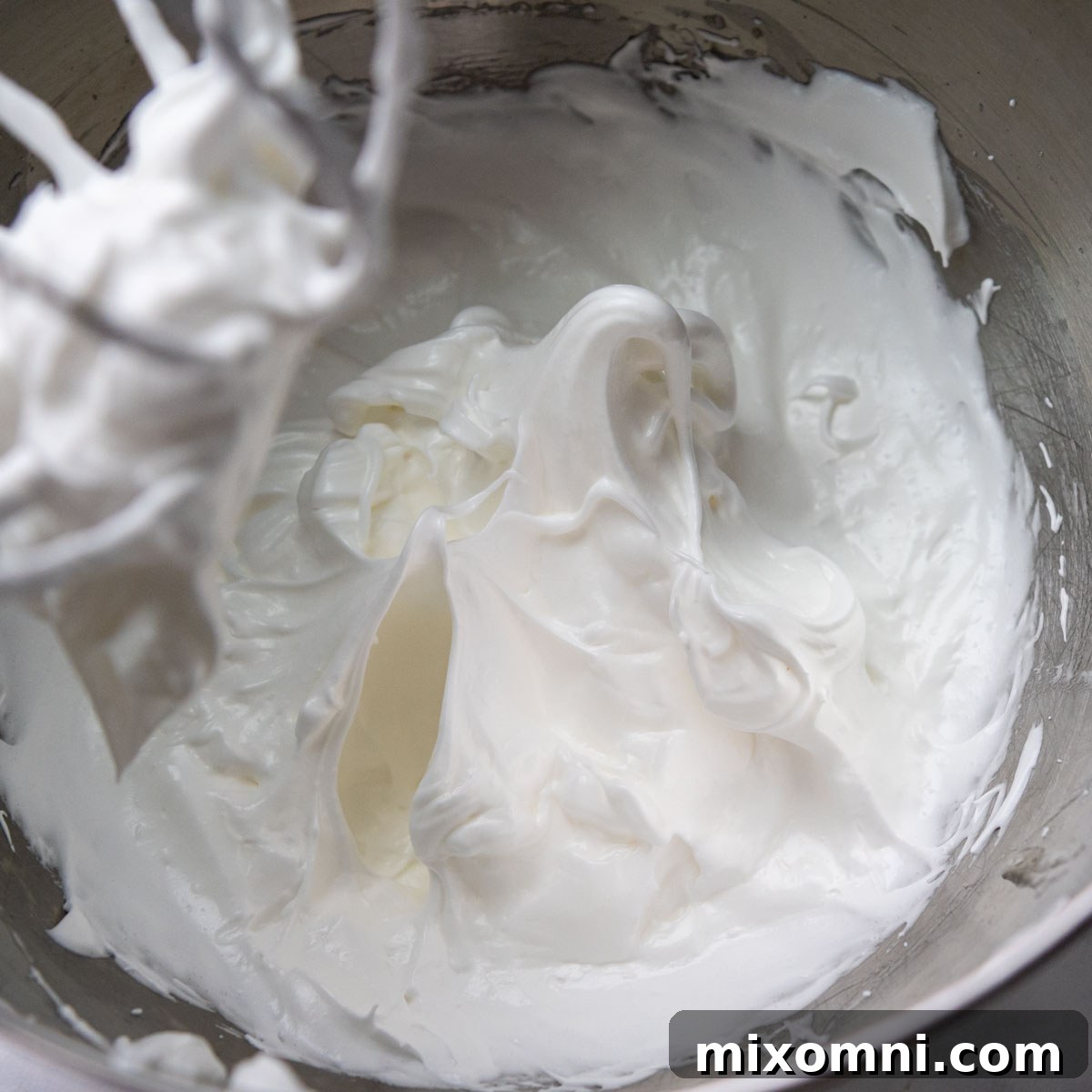 egg whites beaten into stiff peaks.