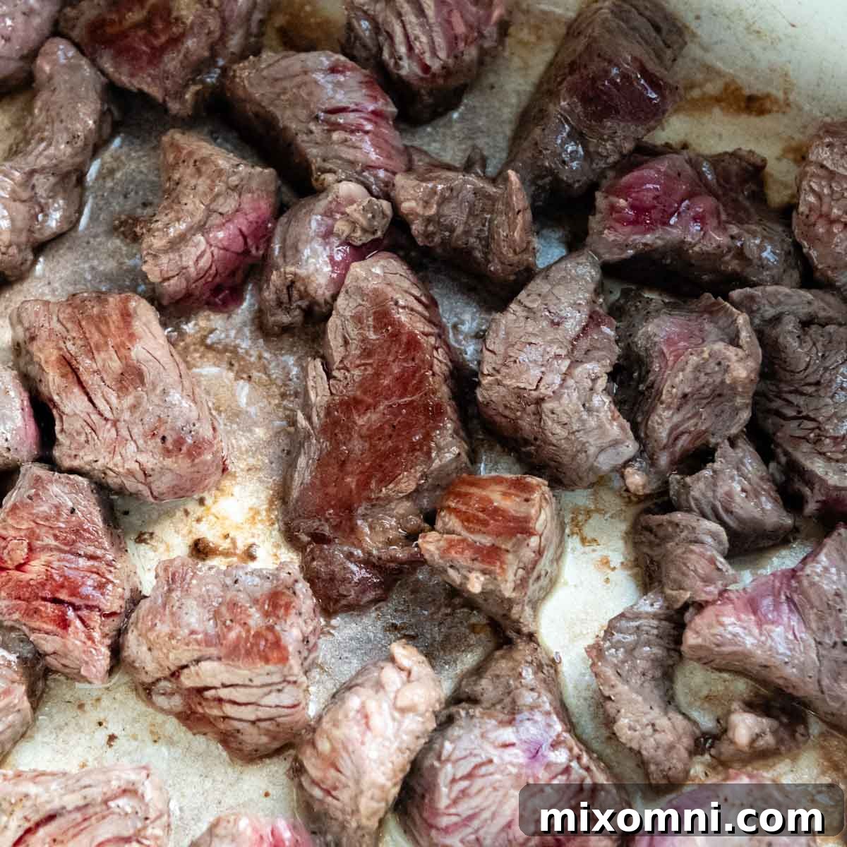 meat seared on both sides.