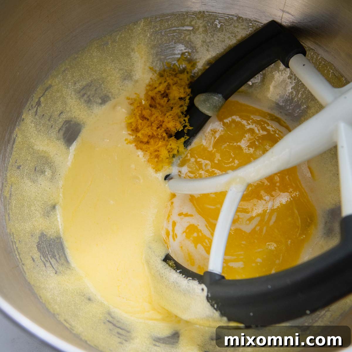 the egg yolks after being mixed with sugar.