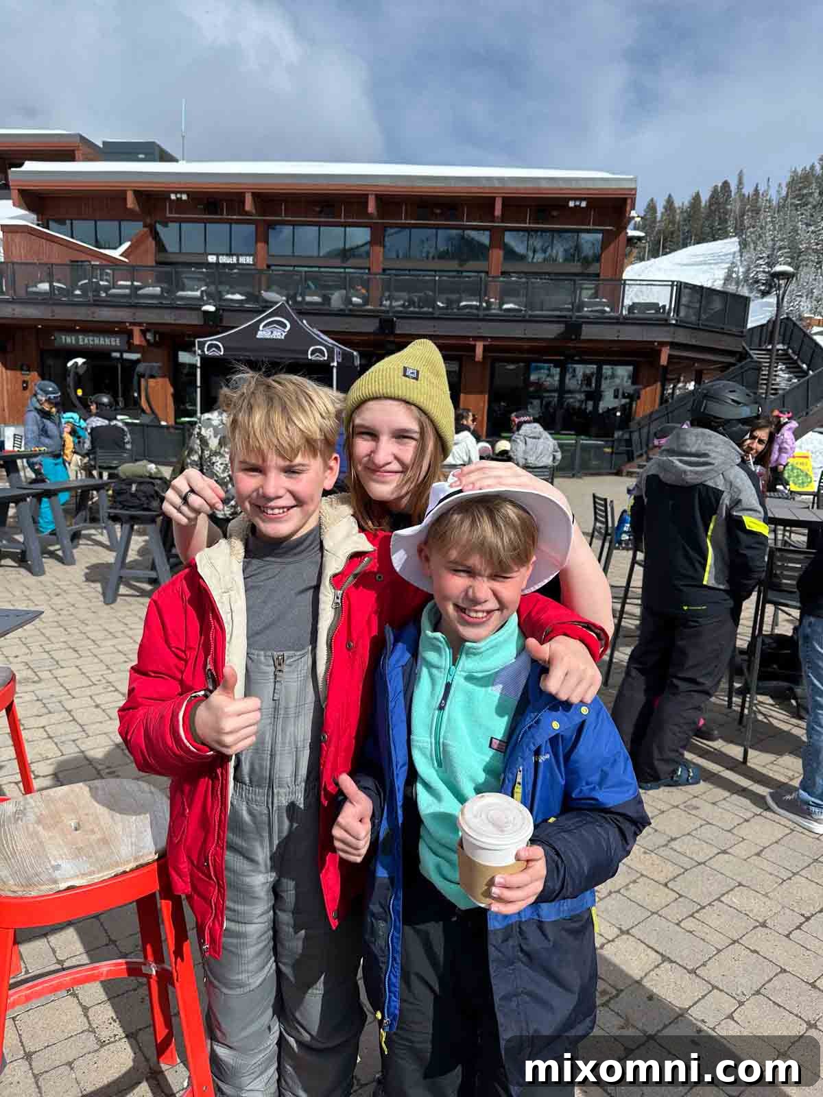 Kids enjoying hot chocolate.