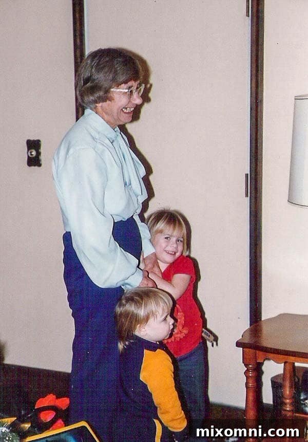 My younger sister and I, sharing a tender moment with our beloved Gramma.