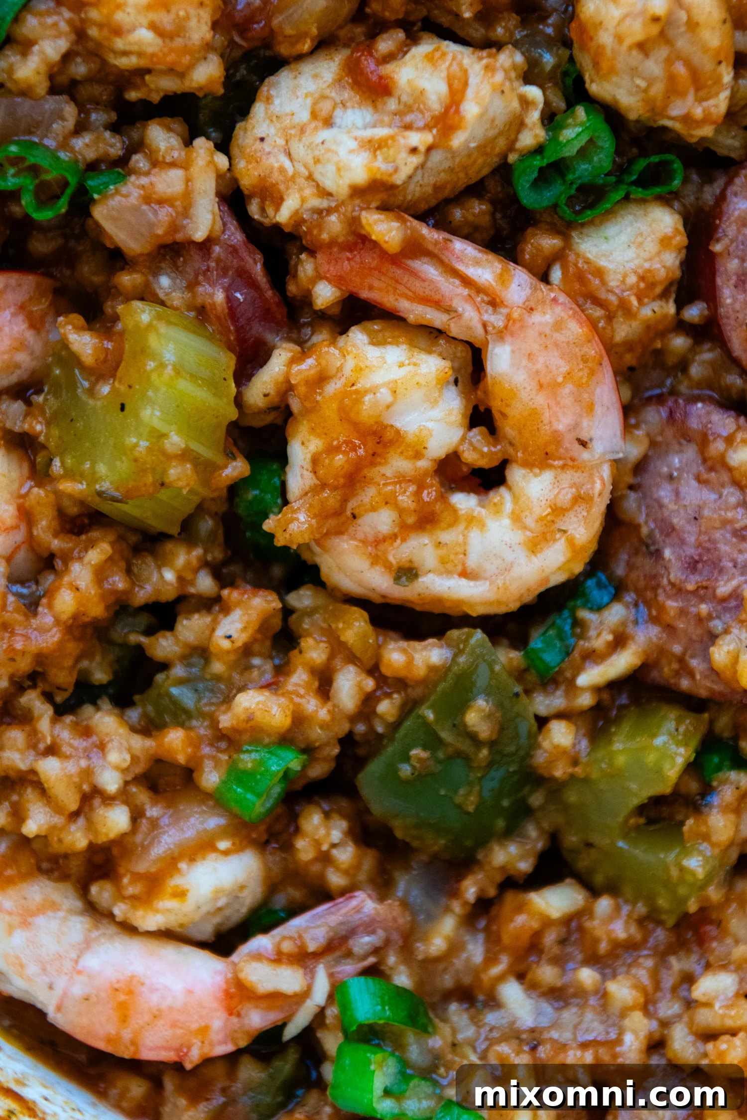 Delicious Gluten-Free Jambalaya with chicken, sausage, and shrimp.