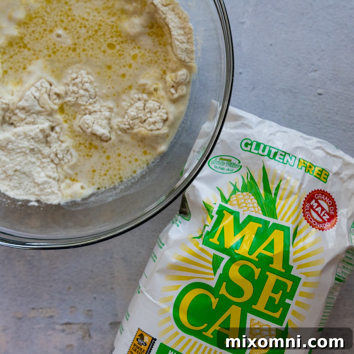 Essential tortilla ingredients: masa harina, salt, oil, and water.