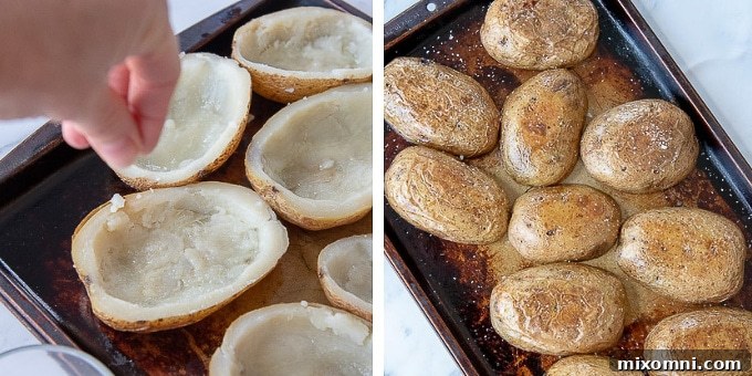 images showing how to make potato skins 