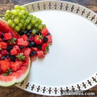 How to make a dessert platter second step - filling watermelon with fruit