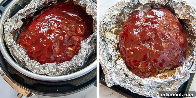 images showing how to make meatloaf in the pressure cooker